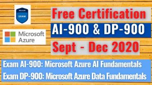 Azure free exam voucher AI-900 & DP-900 (2020)