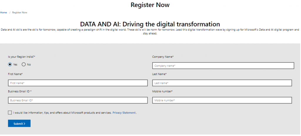 azure free exam voucher Fill the registration form