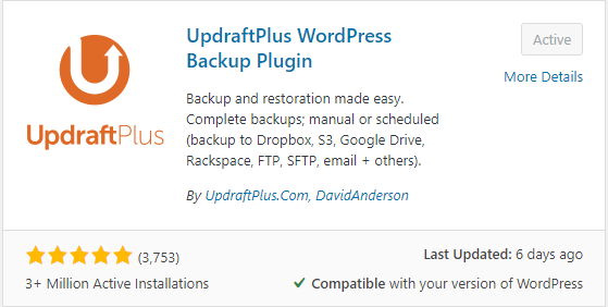 How to install wordpress UpdraftPlus  plugin