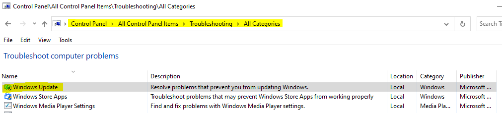 Run the Windows Update Troubleshooter