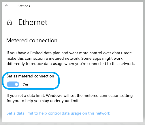 Set Metering on LAN connection