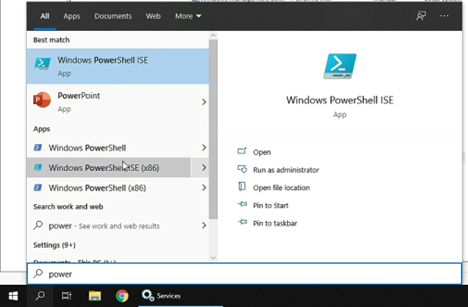 Open powerShell to Fix Stuck Stopping Services