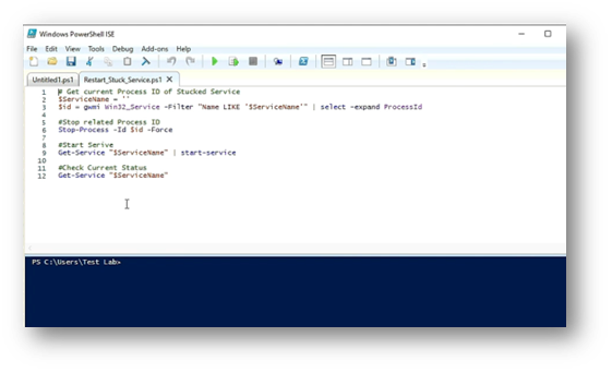 Prepare script to Fix Stuck Stopping Services