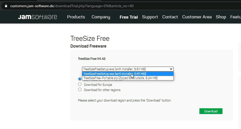 Downloading TreeSize Free for Deep Disk Cleanup